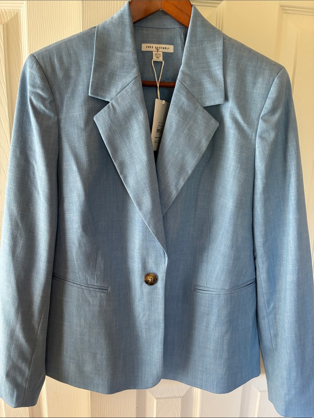 NWT SINGLE BREASTED BLZR SKY BLUE -L(12-14) WOMEN - Picture 4 of 10